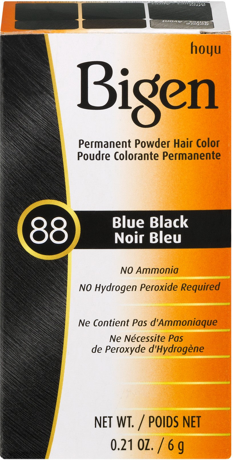 Bigen Permanent Powder Hair Color — #88 BLUE BLACK — 0.21 oz (6 g)