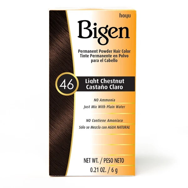 Bigen Permanent Powder Hair Color — #46 LIGHT CHESTNUT — 0.21 oz (6 g)