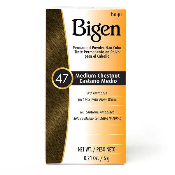 Bigen Permanent Powder Hair Color — #47 MEDIUM CHESTNUT — 0.21 oz (6 g)