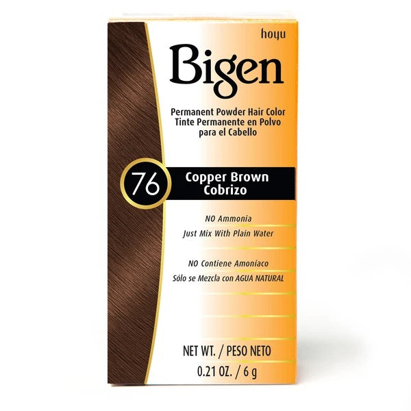 Bigen Permanent Powder Hair Color — #76 COPPER BROWN — 0.21 oz (6 g)