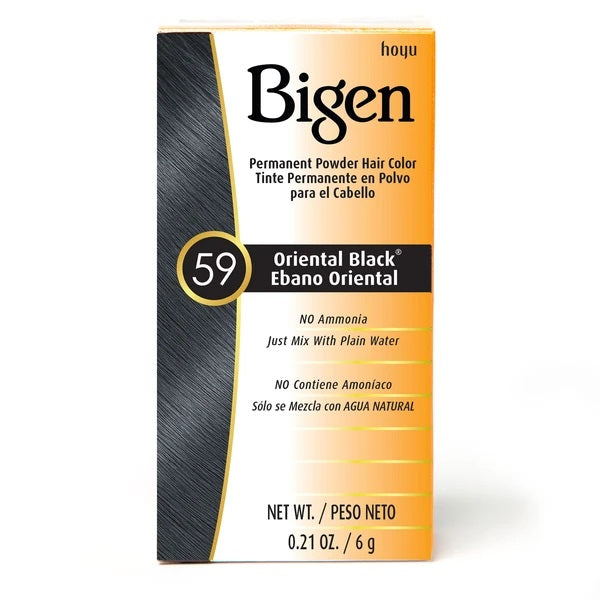 Bigen Permanent Powder Hair Color — #59 ORIENTAL BLACK — 0.21 oz (6 g)