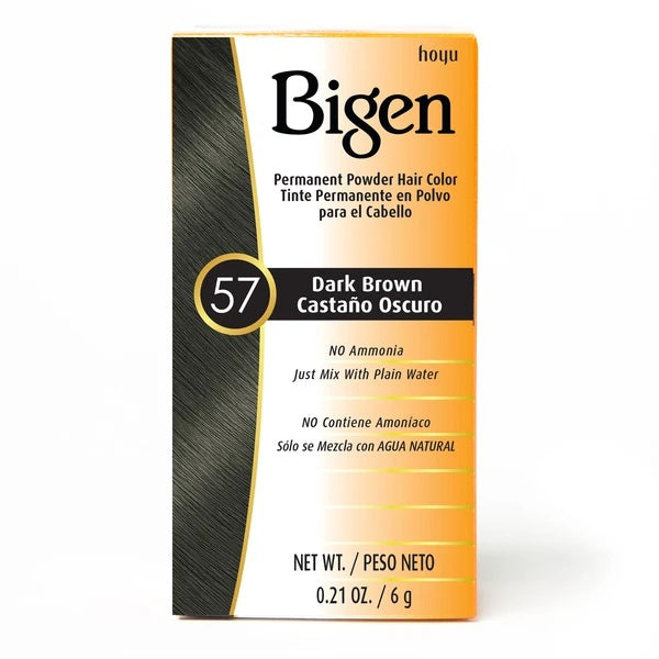 Bigen Permanent Powder Hair Color — #57 DARK BROWN — 0.21 oz (6 g)