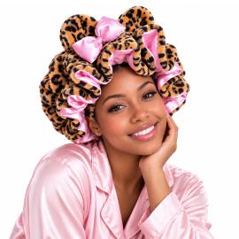 Fluffy Plush Satin Bonnet