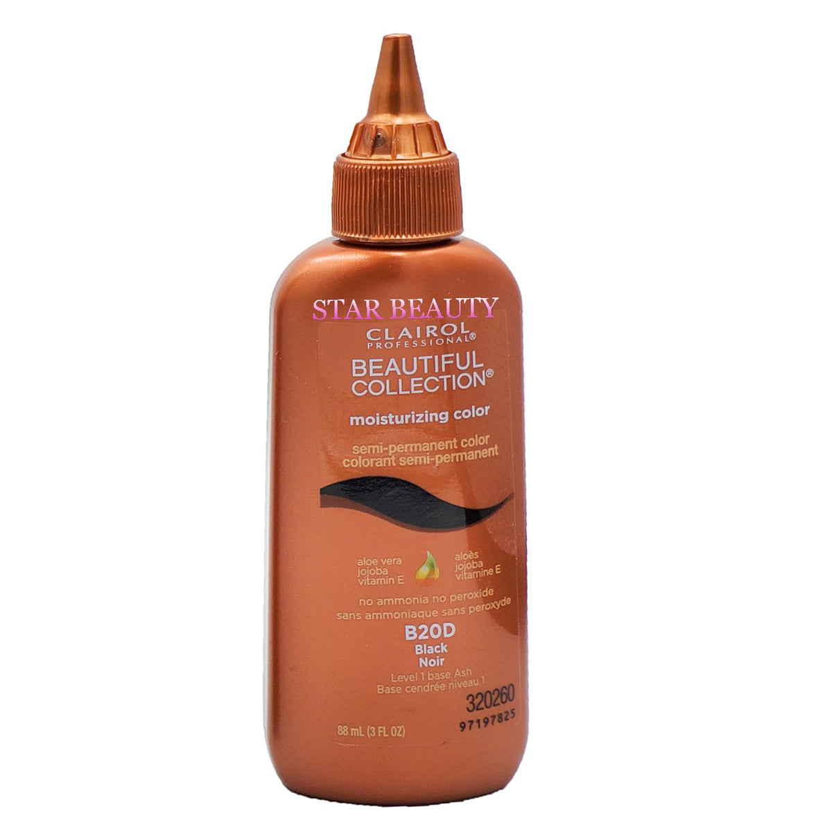 Clairol Beautiful Collection Moisturizing Color — B20D BLACK — 3 fl oz (88 ml)