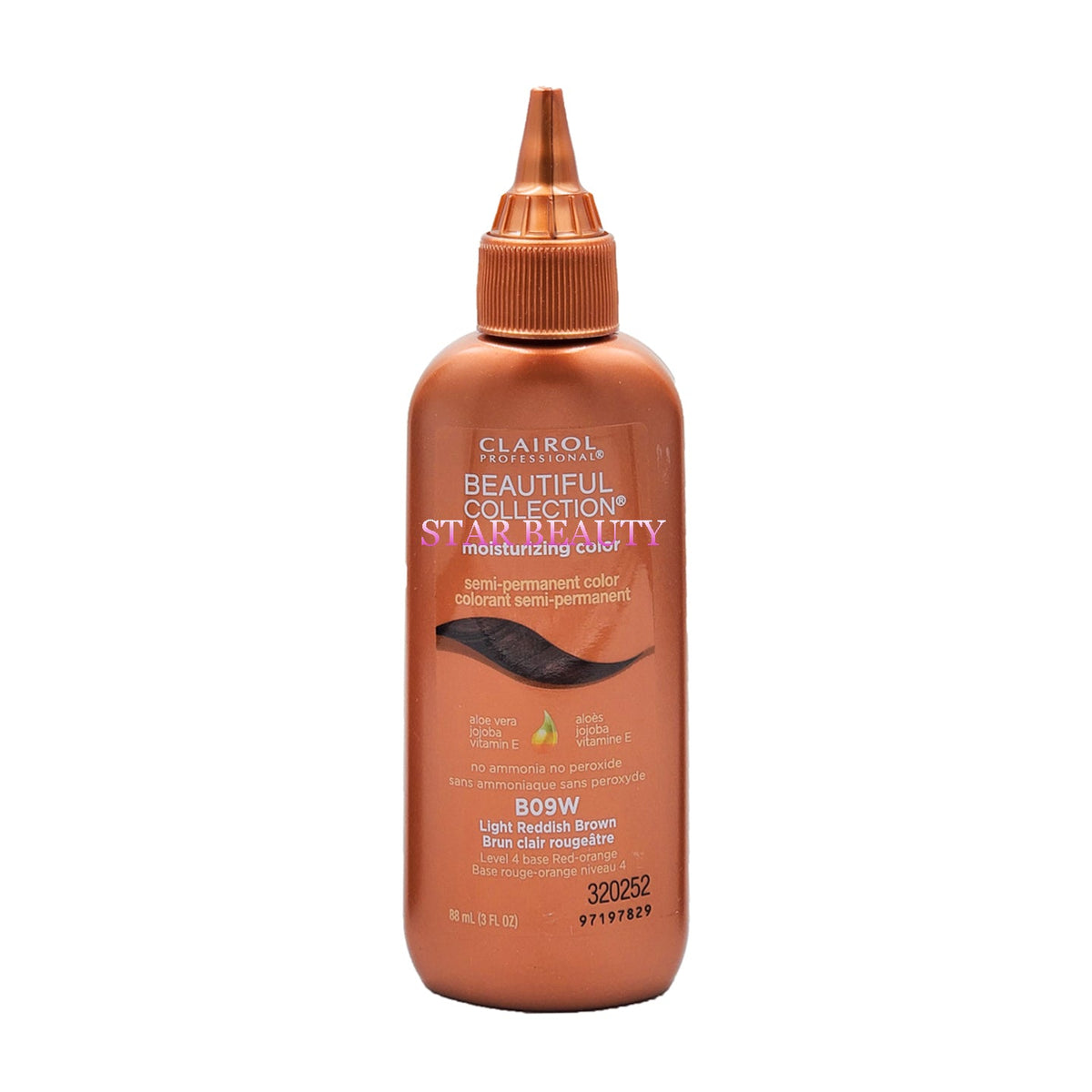 Clairol Beautiful Collection Moisturizing Color — B09W LIGHT REDDISH BROWN — 3 fl oz (88 ml)