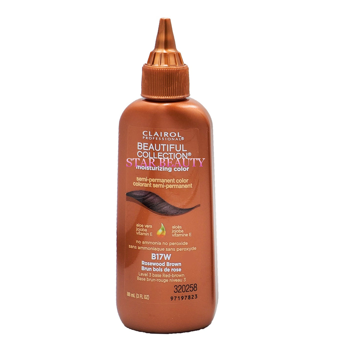 Clairol Beautiful Collection Moisturizing Color — B17W ROSEWOOD BROWN — 3 fl oz (88 ml)