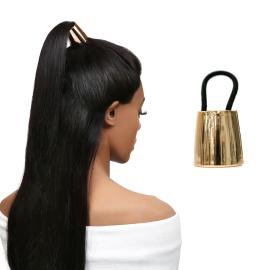 O! Beautiful Acrylic Cuff Ponytail Holder Rose Gold
