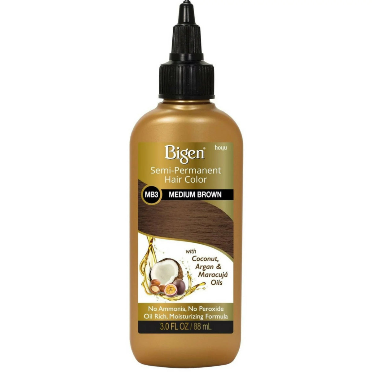 Bigen Semi-Permanent Hair Color — MB3 Medium Brown — 3 fl oz (88 ml)