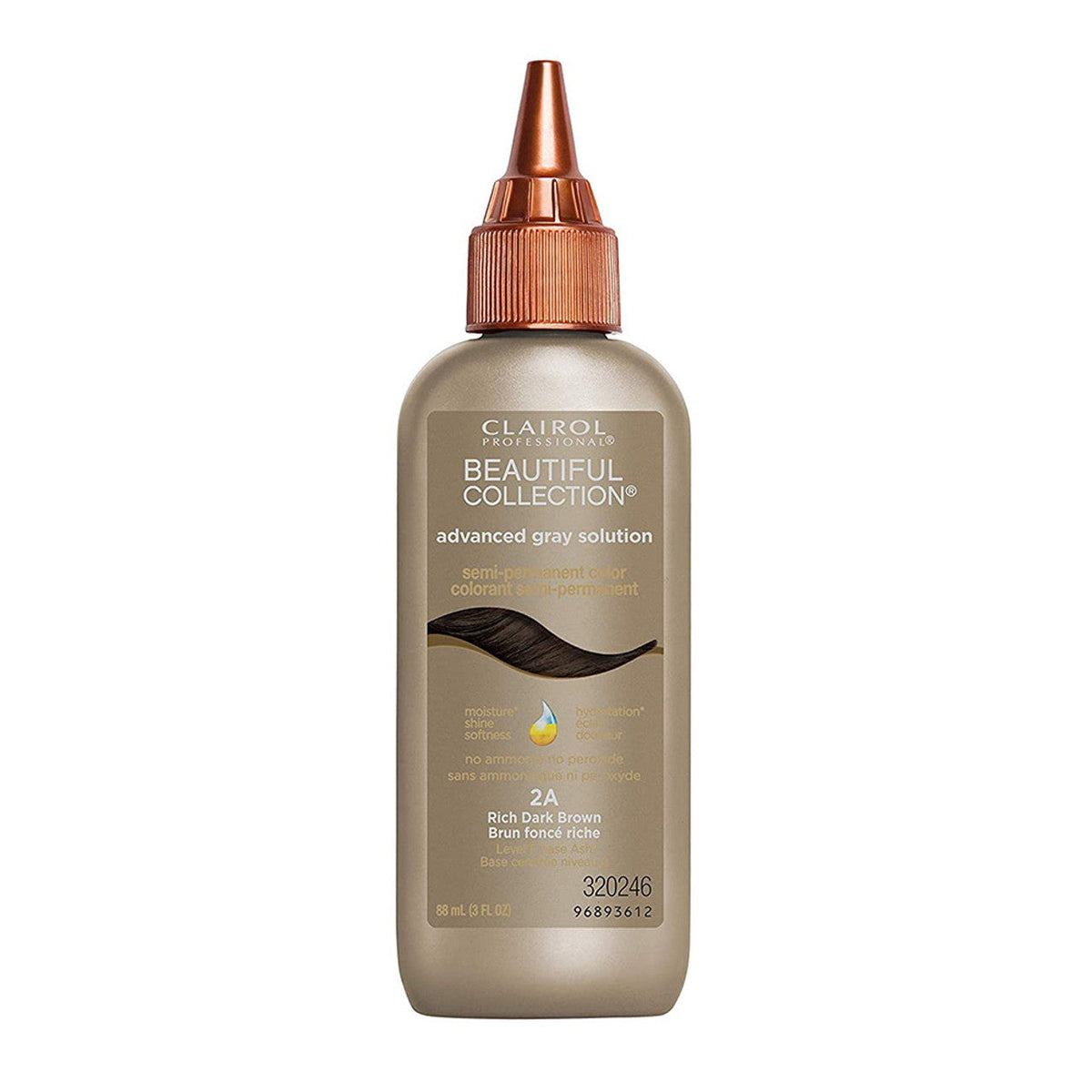 Clairol Beautiful Collection Advanced Gray Solution — 2A RICH D. BROWN — 3 fl oz (88 ml)
