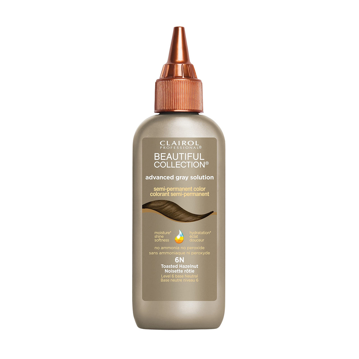 Clairol Beautiful Collection Advanced Gray Solution — 6N TOASTED HAZELNUT — 3 fl oz (88 ml)