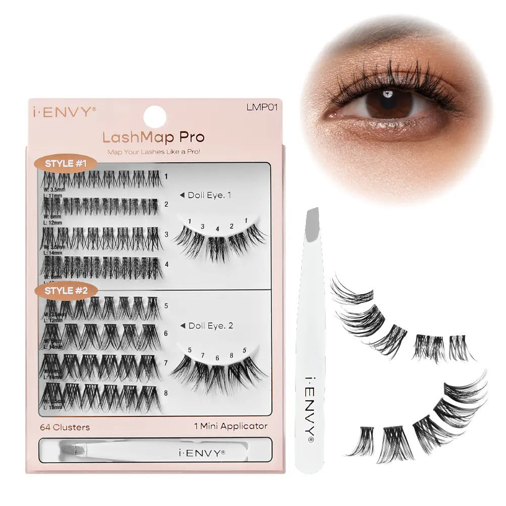 KISS I Envy LashMap Pro EyeLash Cluster Kit with Mini Tweezer