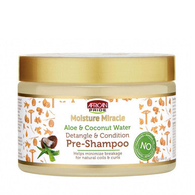African Pride Moisture Miracle Aloe & Coconut Water Pre-Shampoo — 12 oz