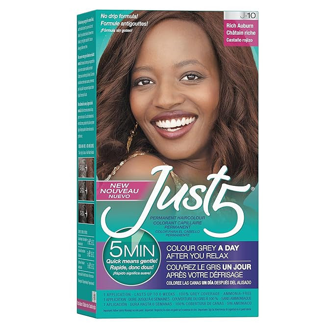 Just 5 Permanent Hair Color Kit — Rich Auburn — 1 application kit