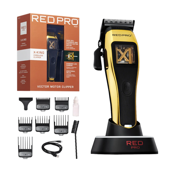 Red PRO X-King Vector Motor Cordless Clipper