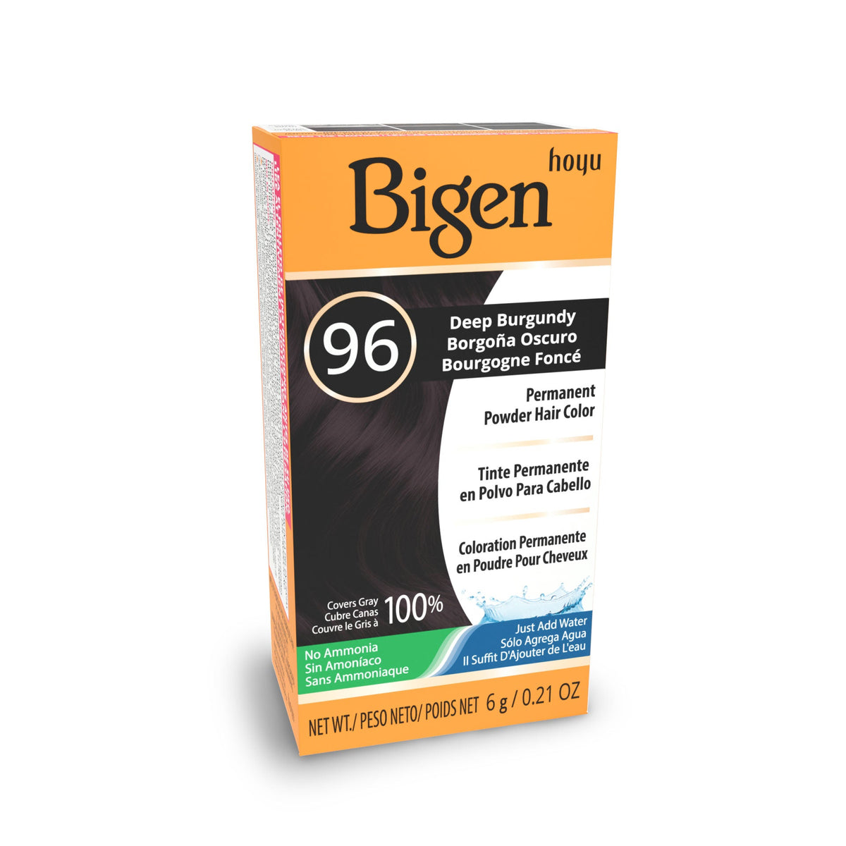 Bigen Permanent Powder Hair Color — #96 DEEP BURGUNDY 0.21 oz (6 g)