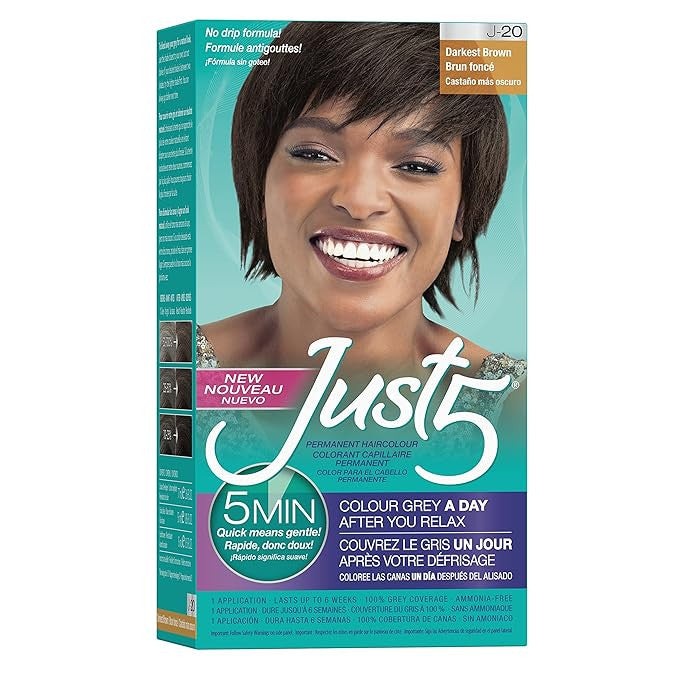 Just 5 Permanent Hair Color Kit — Darkest Brown — 1 application kit