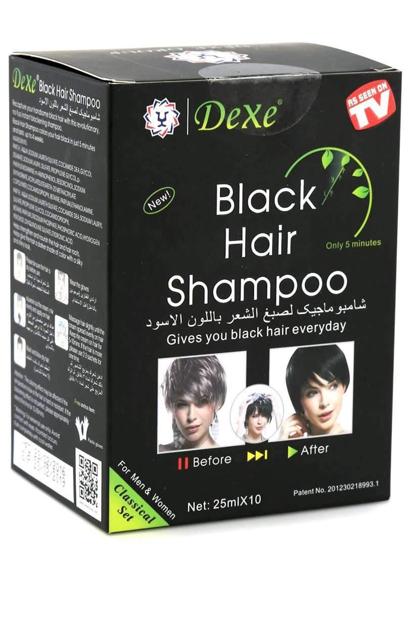 Dexe Black Hair Shampoo — Black — 10 sachets × 25 ml