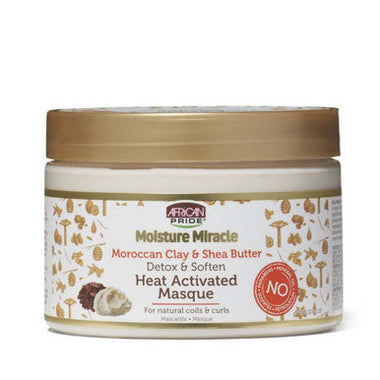 African Pride Moisture Miracle Moroccan Clay & Shea Butter Heat-Activated Masque — 12 oz
