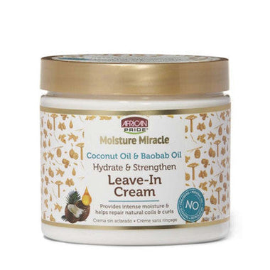 African Pride Moisture Miracle Coconut Oil & Baobab Oil Leave-In Cream — 15 oz